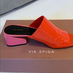 Via Spiga Porter Peep-Toe Mule